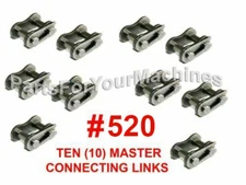 (10) MASTER CONNECTING LINKS #520 FOR ROLLER CHAIN #520 STANDARD
