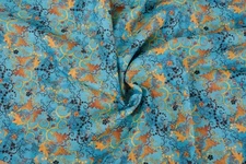 Pure 100% linen abstract Washed Soft Fabric 190gsm Flax Clothing fashion blue