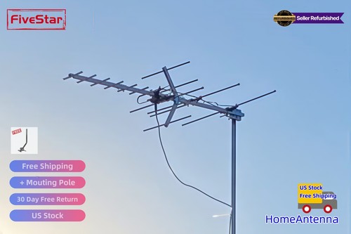 Yagi TV Antenna Outdoor 200 Mile Long Range for Rural Homes HDTV Reception