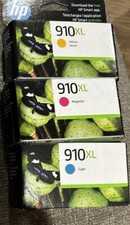 Lot Of 3 HP 910XL Cyan Yellow Magenta Ink Cartridges - 2024