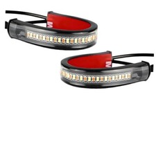 2PCS Motorcycle LED Turn Signal Light, Flexible Switchback Dual-Color DRL