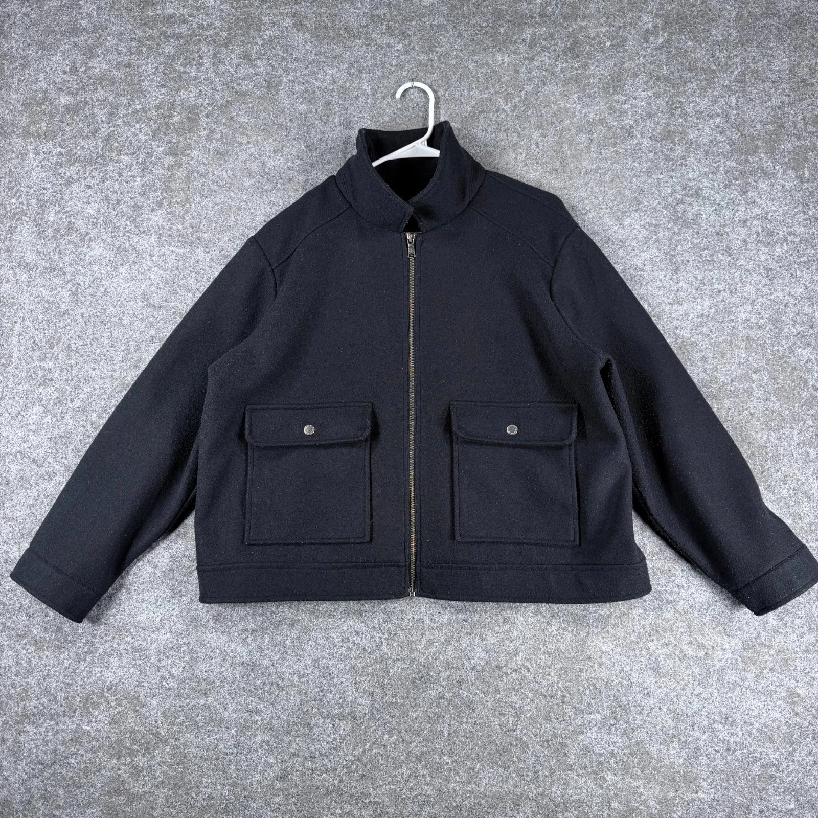 Banana Republic Utility Jacket Womens XL Black Modern Stylish Outdoor Full Zip