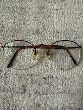 Vintage Giorgio Armani Eyeglasses Red Tortuga Semi Rimless Italy Designer