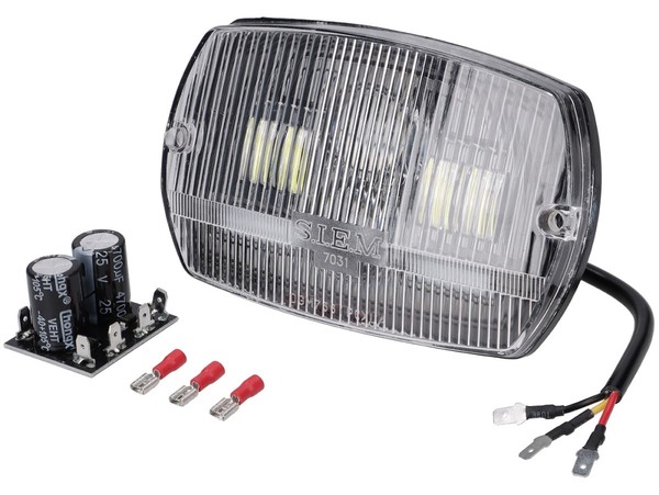 Scheinwerfer -SIEM Led, Rechteck (Mit Dgm PrüFzeichen)- Vespa V50 Special - Inkl-image