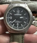 TIMEX EXPEDITION INDIGLO QUARTZ BLACK DIAL MEN FULL WORKING VINTAGE WATCH GREEN