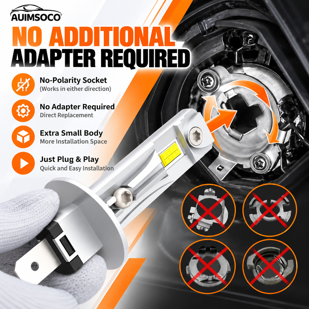 Aston Martin Vanquish 2001-2006 Headlight bulbs 4 pcs White
