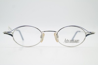 Vintage Brille Advantage 8C74 Silber Blau Mehrfarbig Oval Brillengestell