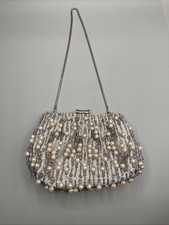 DRAP Barcelona Abendtasche mit Perlen Metallkette Clutch Vintage