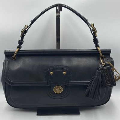 COACH City Willis 22062 65th Legacy Turn Lock Shoulder Bag Black