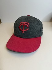 Minnesota Twins 59Fifty Charcoal Grey Hot Pink Fan Favorite Licensed Hat 7 3/4