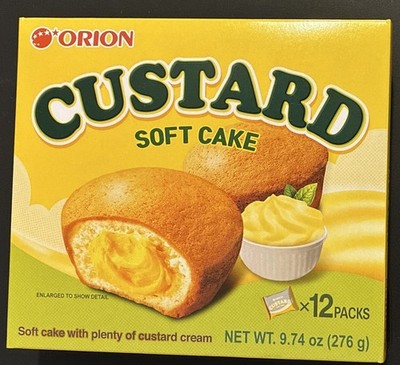 Orion Custard Soft Cake 12-Pack Box 276g (9.74 oz) Made in Korea