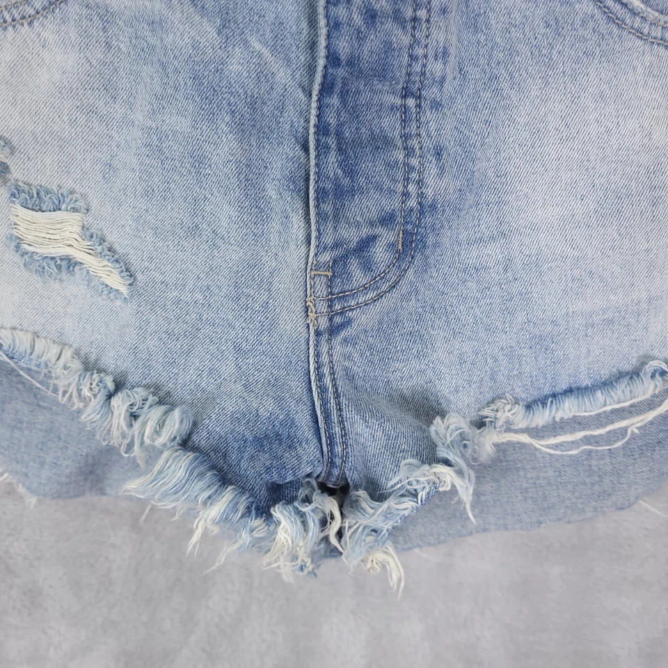 Pantalones cortos de jean One Teaspoon para mujer talla 26 azul desgastado corte margarita duque algodón Foto 2 de 4