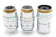 [AS-IS] Nikon plan Apo 20 0.75 160/0.17 + Apo 100 1.40 oil 160/0.17 + BD 40 0.65