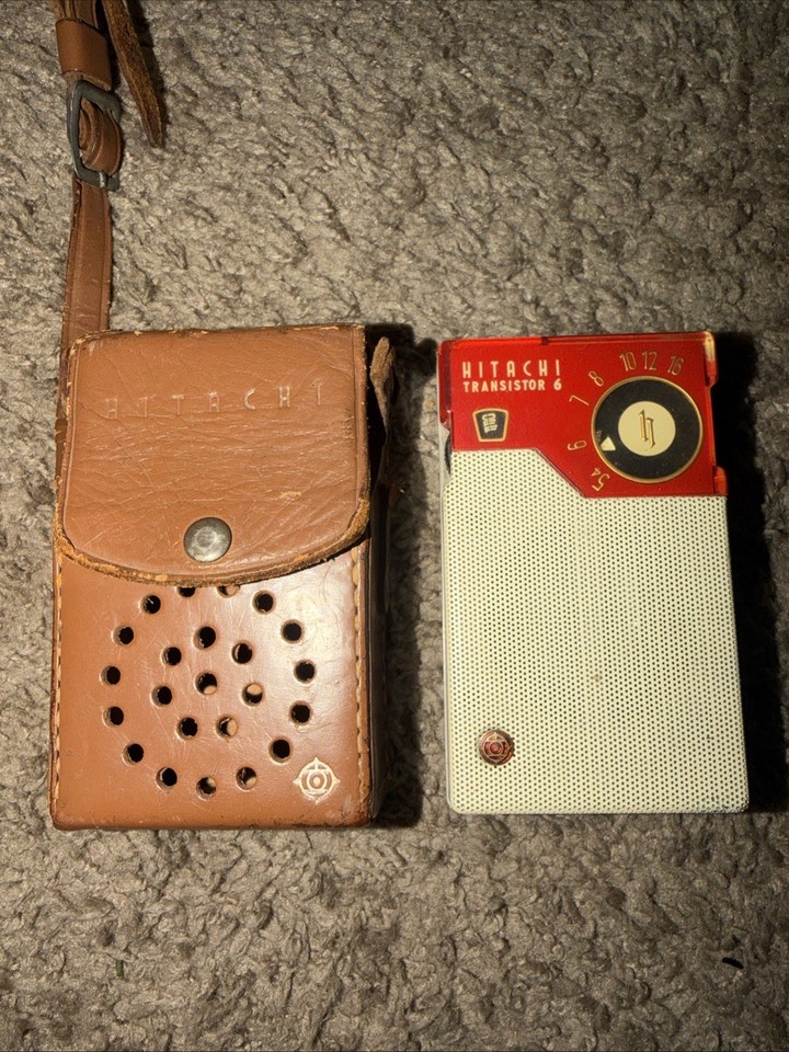 Vintage Hitachi Transistor 6, Model TH-666, Radio, Tested, Japan, with Case