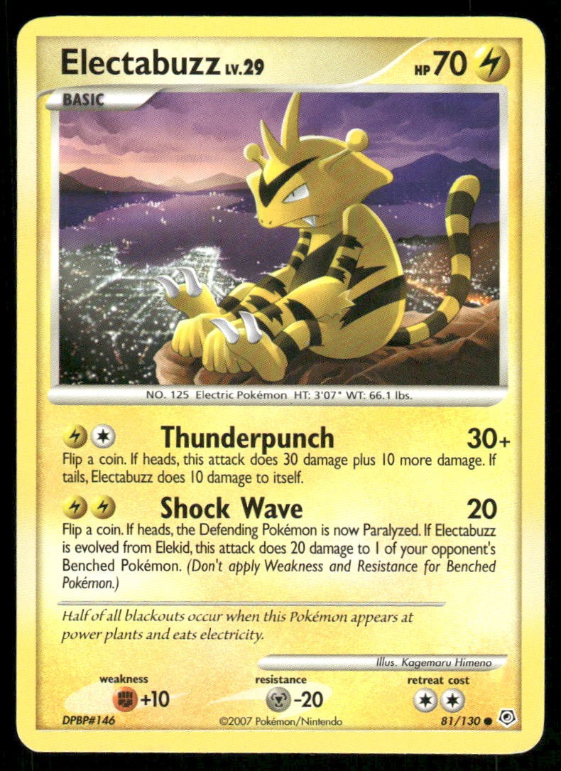2007 Pokemon Electabuzz Common Diamond & Pearl 81/130 DMG