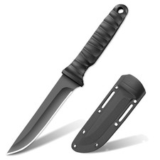 Jagdmesser mit Feststellklinge, Edelstahl, Glasfasergriff, schwarz