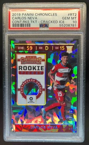 2019 Chronicles Carlos Neva Contenders Rookie Ticket Cracked Ice #/23 PSA 10