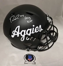 Rueben Owens ll Signed Gig'em Texas A&M Aggies F/S Football Helmet Beckett Auto