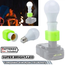 Portable LED Work Light For Ryobi 18V Lithium Battery E27 Bulb Lamp Cordless US