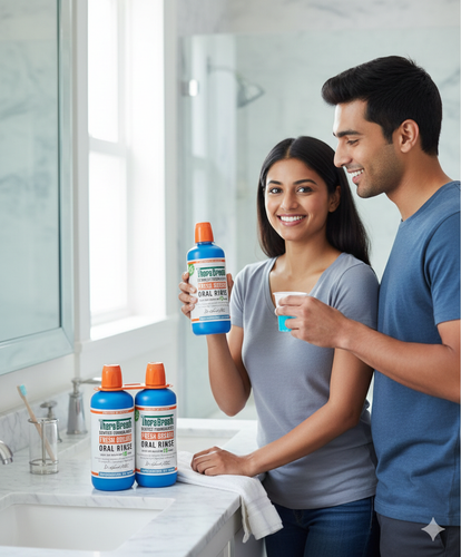TheraBreath Icy Mint Oral Rinse Alcohol Free Mouthwash FreshCare 1 Liter 2 Pack - Picture 3 of 3