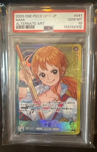 PSA 10 Nami L OP11-041 Japanese Parallel A Fist of Divine Speed ONE PIECE Card