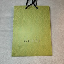 Gucci Large Green Embossed Shopping Bag 10 x 14 x 5.5 Authentic Luxury Packaging