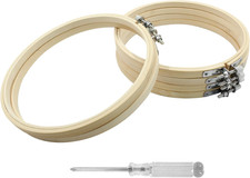 6 Pieces 7 Inch Embroidery Hoops, round Wood Embroidery Hoops, Adjustable Bamboo