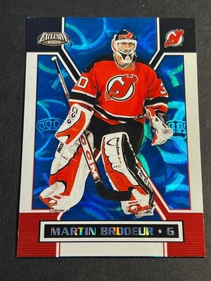 Box 43: 2002-03 Pacific Exclusive BLUE OVERSIZE PROOF Martin Brodeur #102