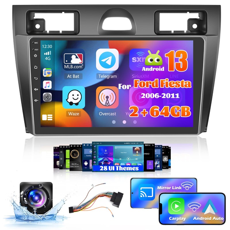 Inefala 9 Pollici Autoradio Android 15 per Ford Fiesta 2006-2011 2 Din Schermo ( - Immagine 1