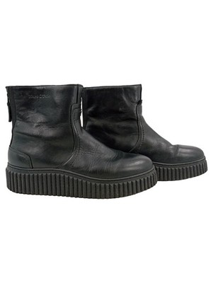 Marc O'Polo Damen Stiefelette Schwarz Leder Plateau Gr. 39 Ankle Boots