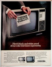 Toshiba 1983 Vintage Print Advertisement TV 10x13 Color Black White
