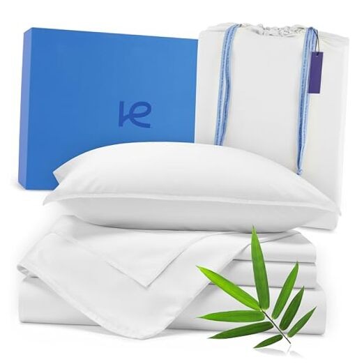 Kickoff Viscose Bamboo Sheets Size 4-pc 100% Organic Bamboo Full Snow White