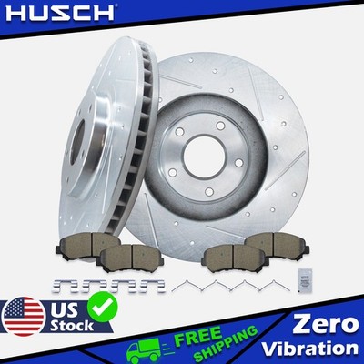Front Drilled Slotted Rotors +  Brake Pads for 2009-2014 2016-2019 Nissan Maxima