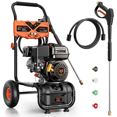 #ad Mutaomay 3500PSI 2.3GPM Gas Cold Water Power Washer with Soap Tankamp;25ft Hose $251.99