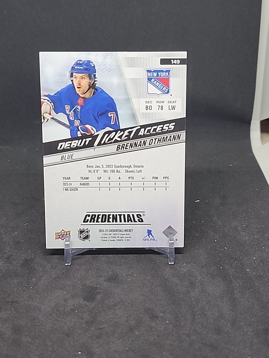 2024-25 Upper Deck Credentials - Debut Ticket Access Brennan