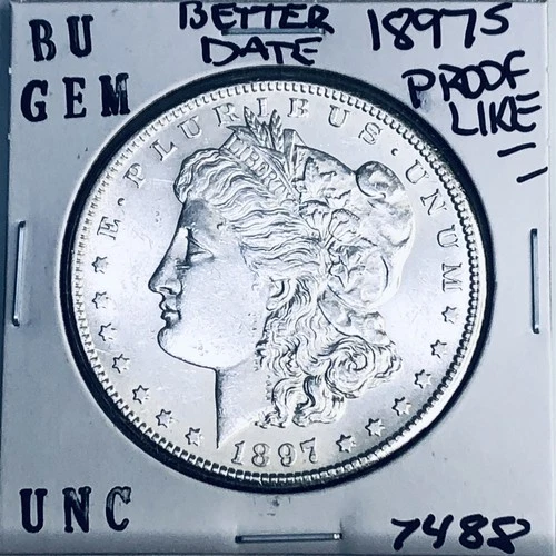 1897 S BU GEM MORGAN SILVER DOLLAR UNC MS+++ U.S. MINT RARE COIN 7488