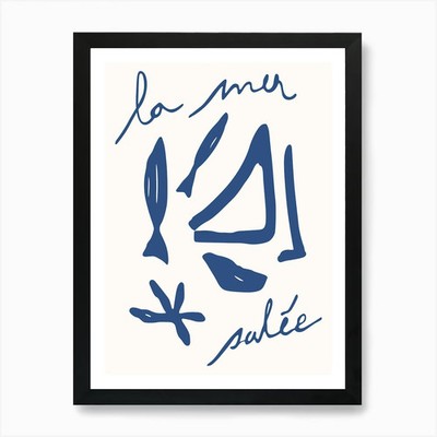 La Mer Sal�e Coastal Poster Art Pri gerahmt Wandbild Poster Leinwanddruck Bild
