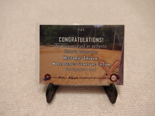 2022 Historic Autographs ~ JOHN VUKOVICH 4/4 ~ Cut Auto ~ World Series Autograph - Picture 4 of 8
