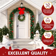 Christmas Arch 240*40*265cm, Ornaments Holiday Arch for Yard Garden Decoration