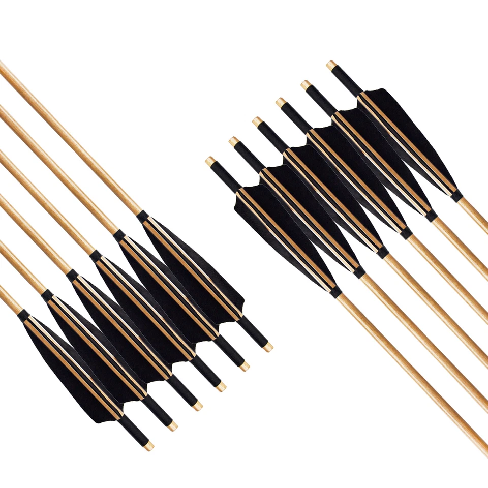 Handmade Tradition Hunting 33" Wooden Arrow LongBow Spine 300 With Medieval Tip - Image 2 of 3