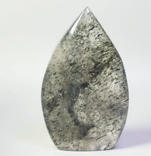 Natural Green Mica Stone With Clear Quartz Crystal Flame Freeform Reiki Healing