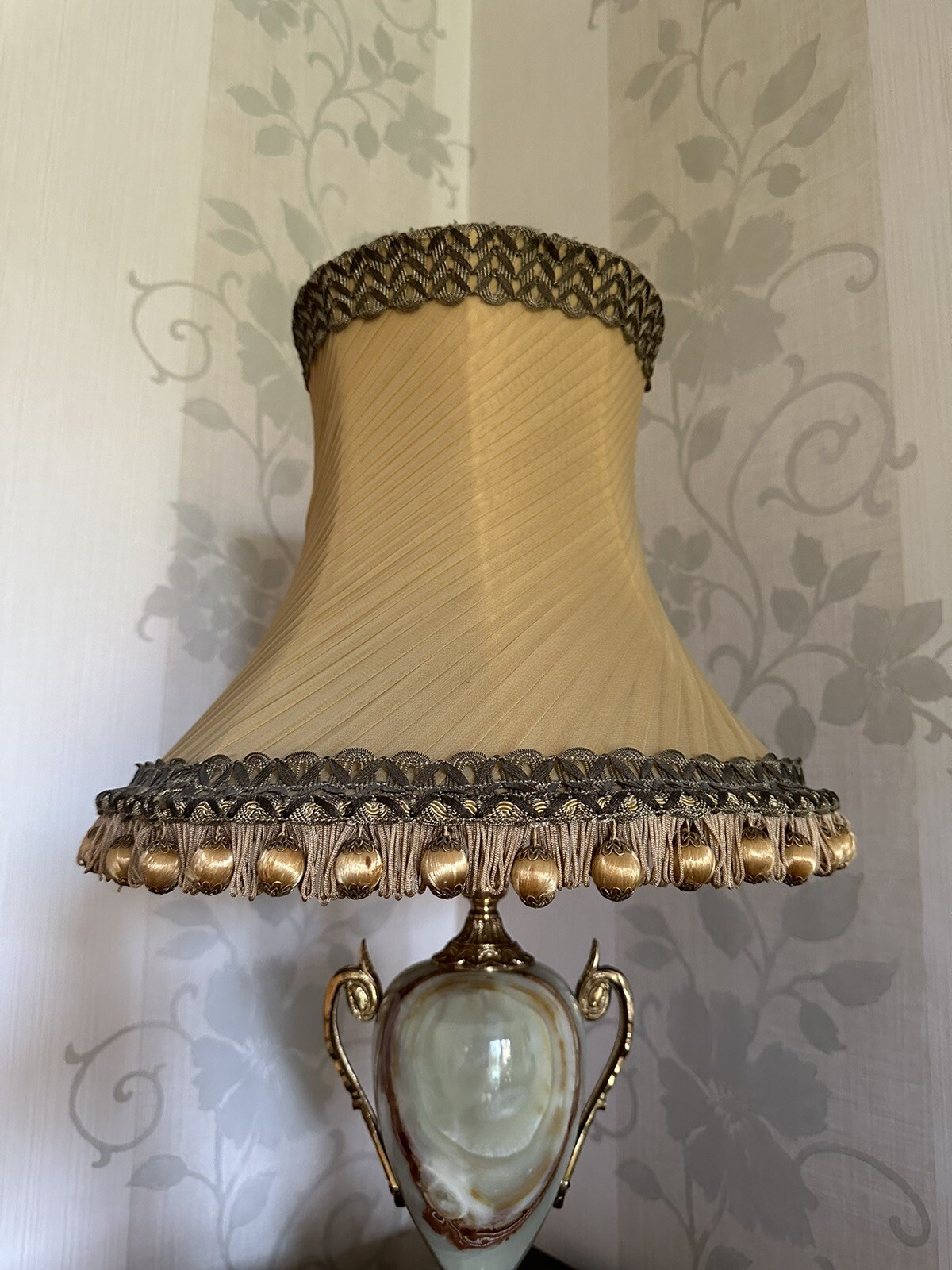 Vintage Table Lamp Shade Bell Shaped Luxurious Detail Bauble Tassel