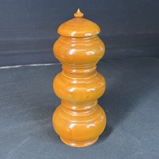 Vtg Old Peaseware Hand Turned Wood Stackable Jar / Urn By Robert Victor RARE 