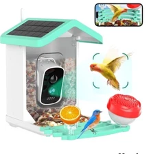 Bird Feeder with Camera, 4K HD AI Identify Bird Species, Smart Solar-Powered 