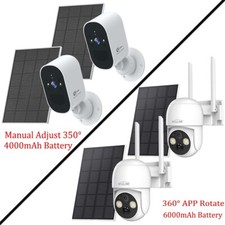 4MP WiFi Solar Battery Powered Camera 2PK 2.5K Wireless Security Camera Outdoor