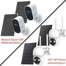 2PK WiFi Solar Battery Powered Camera 2K HD Wireless Security Camera Outdoor