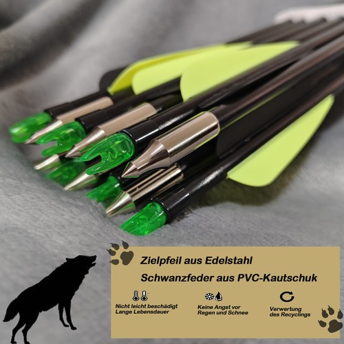 12Pcs Fiberglass Arrow 30" Feild Tips Archery Train Exercise Nocks Spine 500 - Picture 6 of 15
