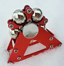 Red Silver Ball Bearing Desktop Fidget Spinner Stand  Case Adults Kids ADHD Toy