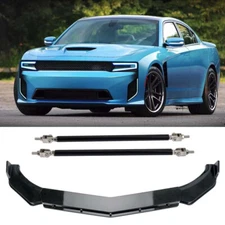 For Dodge Charger SRT 2015-2023 Front Bumper Lip Splitter Spoiler & Strut Rods