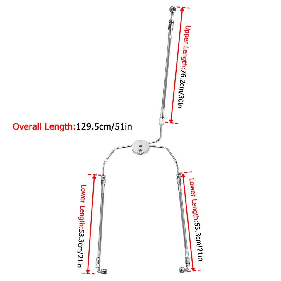 Kit de línea de freno trenzado de manillar de 10"-12" para Harley Road King FLHR FLHRC sin ABS Foto 2 de 4